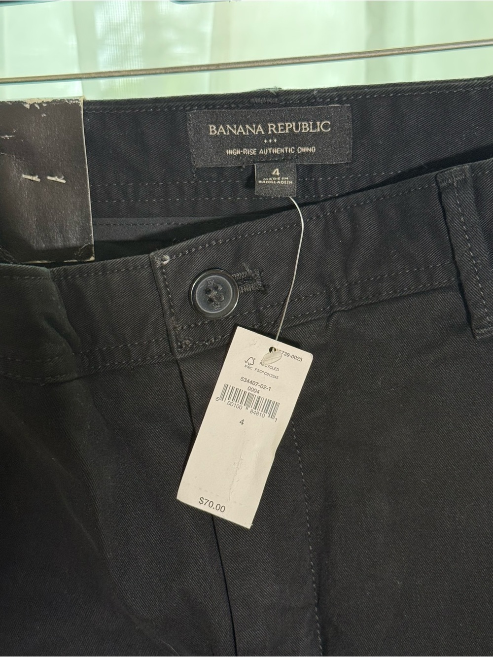 Banana Republic High-Rise Chinos - Black